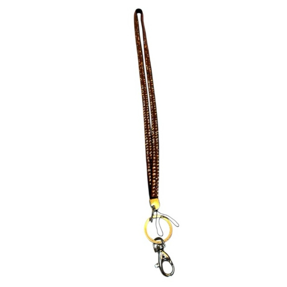Pink Rhinestone Lanyard with Key Ring IR Two missing stones